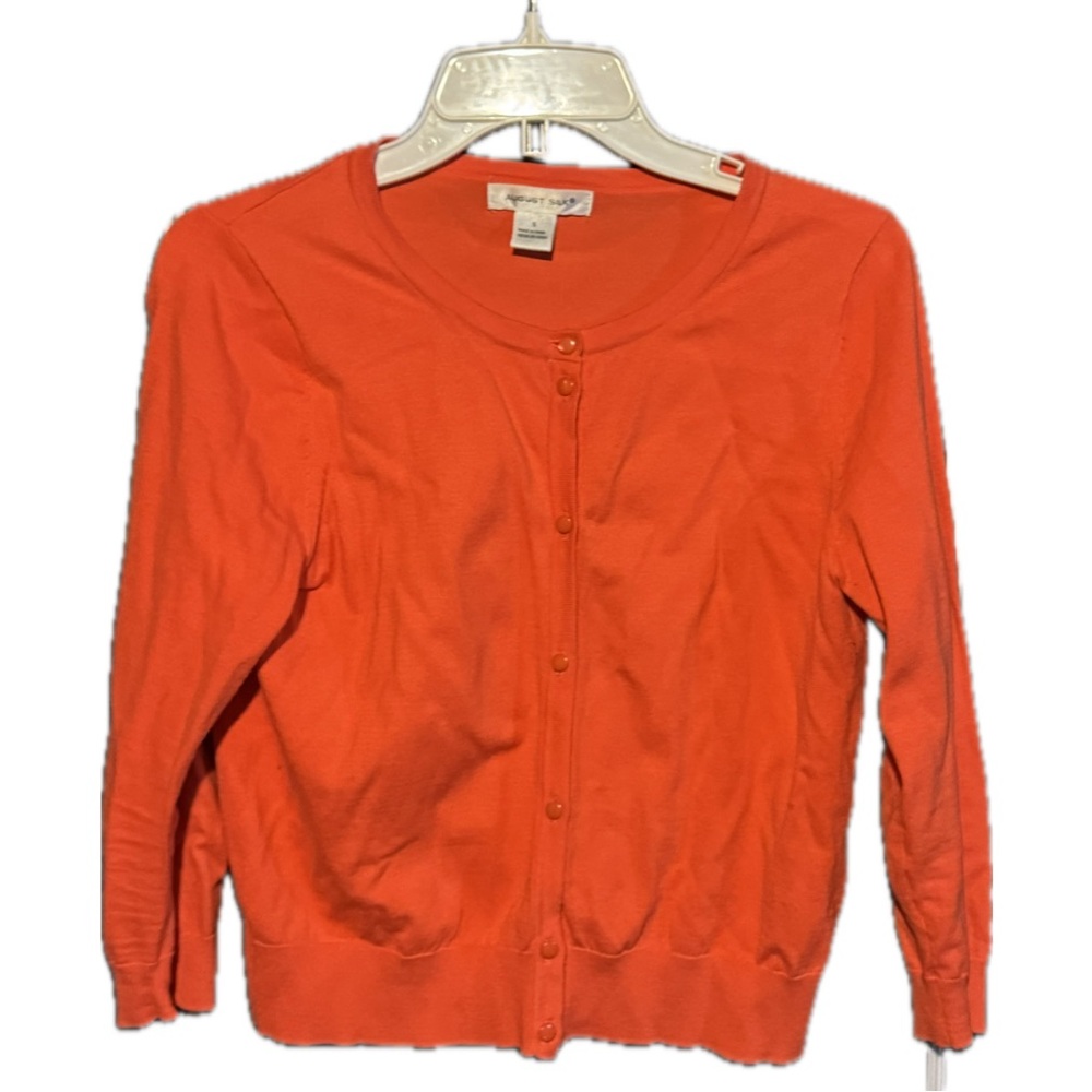 August Silk Vibrant Orange Cardigan